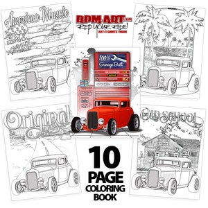 1932 Ford 5 Window Coupe 10 Page Coloring Book/Digital/Instant Download