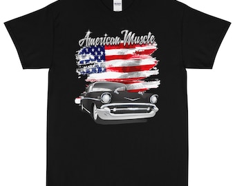 Camiseta estampada Chevy Bel Air American Muscle de color negro ónix de 1957