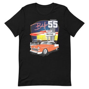 1955 Orange & Vit Chevy Bel Air Chevrolet Belair t-shirt
