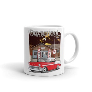 1956 rot und weiße Chevy Bel Air Old School Kaffeebecher