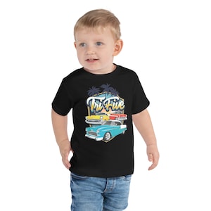 TriFive Vacation 1955 1956 1957 Chevy Bel Air T-shirt Chevrolet 55 56 57 Belair Tri-Five T-shirt à manches courtes pour tout-petit