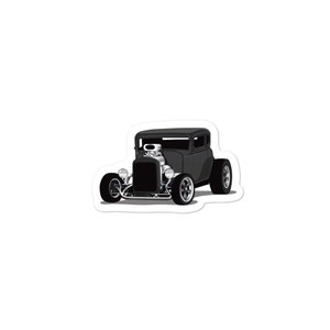 1932 Black Chevy 5 Window Coupe Sticker Decal