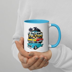 TriFive Vacation 1955 1956 1957 Maglietta Chevy Bel Air Chevrolet 55 56 57 Tazza Tri-Five Belair con colore all&#39;interno