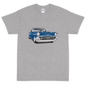 1957 Harbor Blue Chevy Bel Air Printed T-shirt Shirt