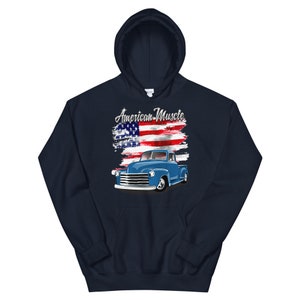 1948 Blue Chevy Pickup Truck American Muscle Printed Hoodie