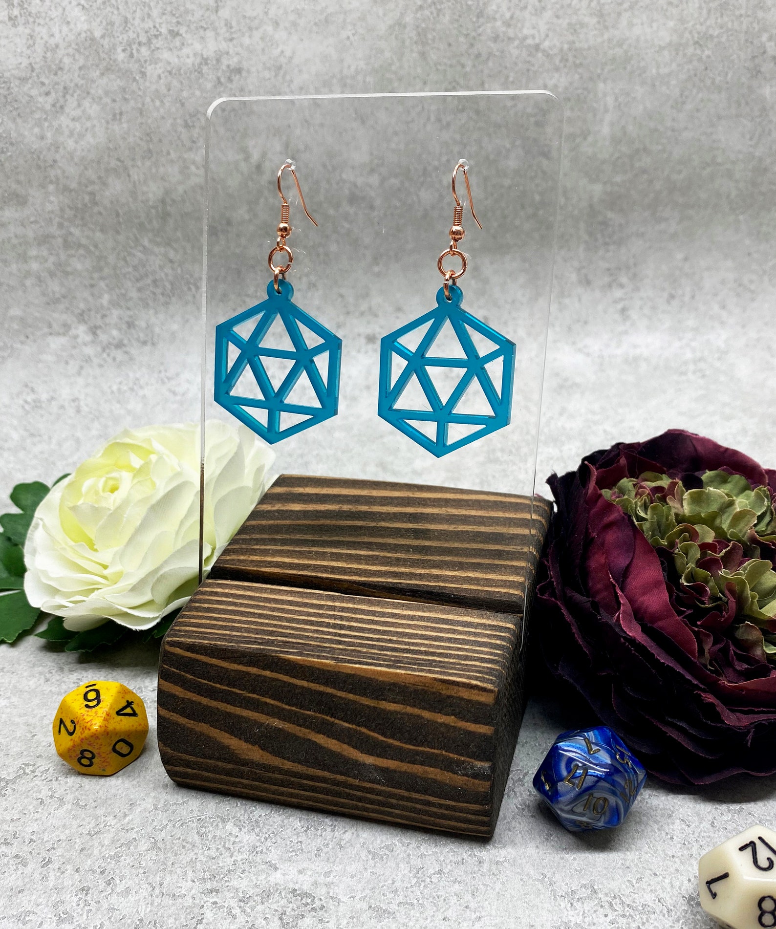 Dice Drop Earrings Dice Charm Earrings D20 Earrings Dice Etsy UK