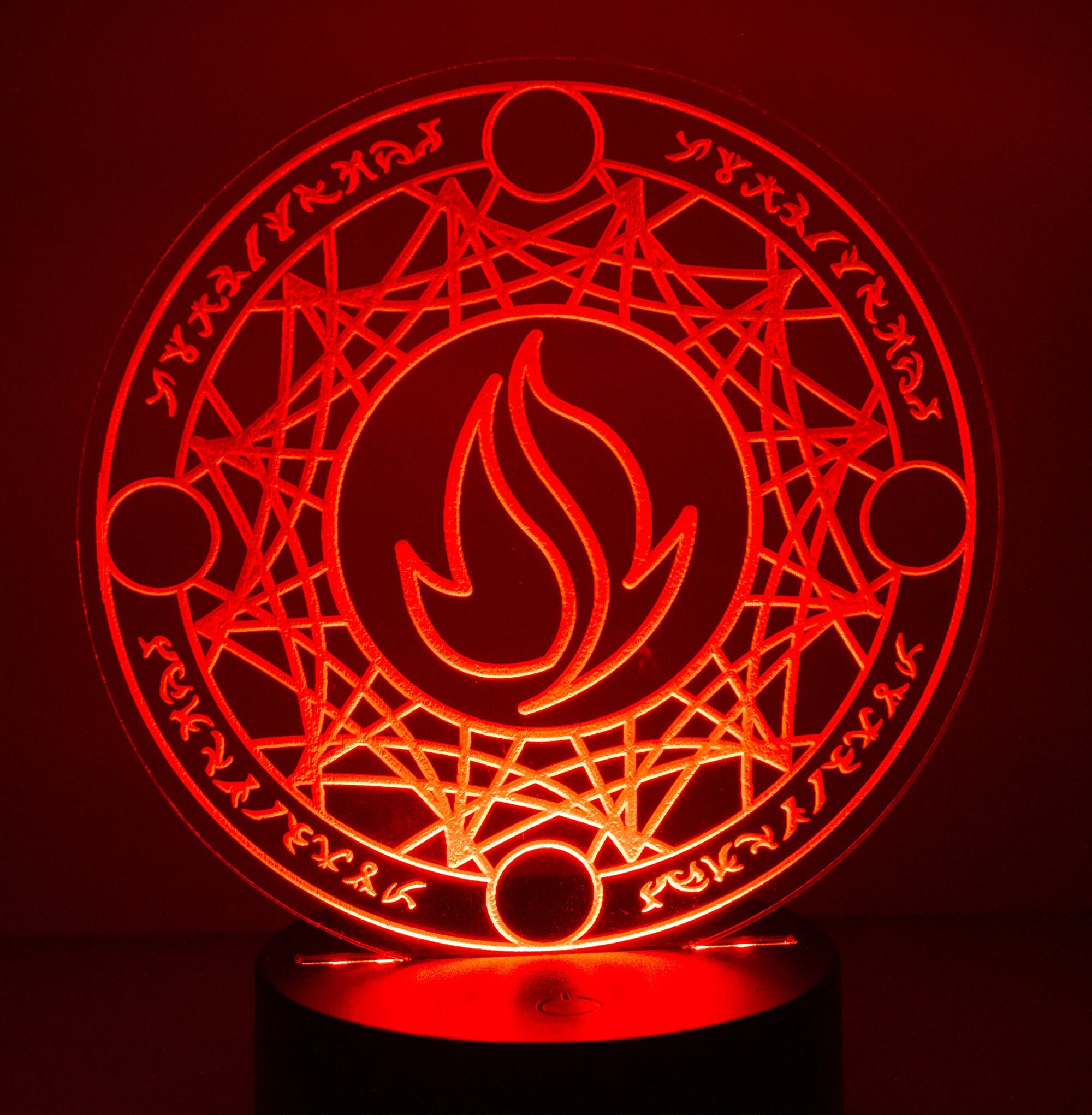 Spell Circle Acrylic LED Lamp Fire Bender Fire Magic Color Etsy