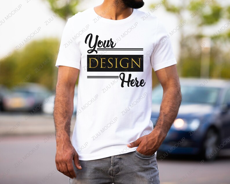 Mock Up White Tshirt Male Model T Shirt Mockup Man T Shirt Etsy