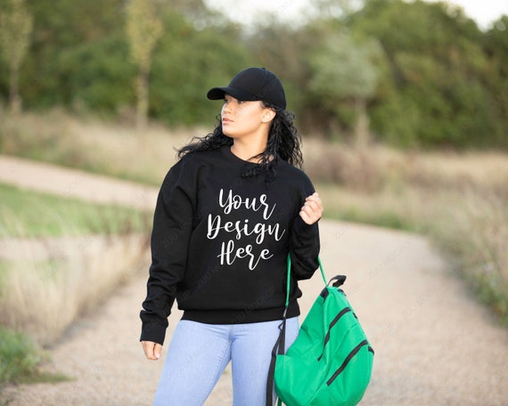 Female Model mockup | Sweatshirt Mockup | Black Sweatshirt Mockup | Stylish Women's Mockup | Mockup 2020