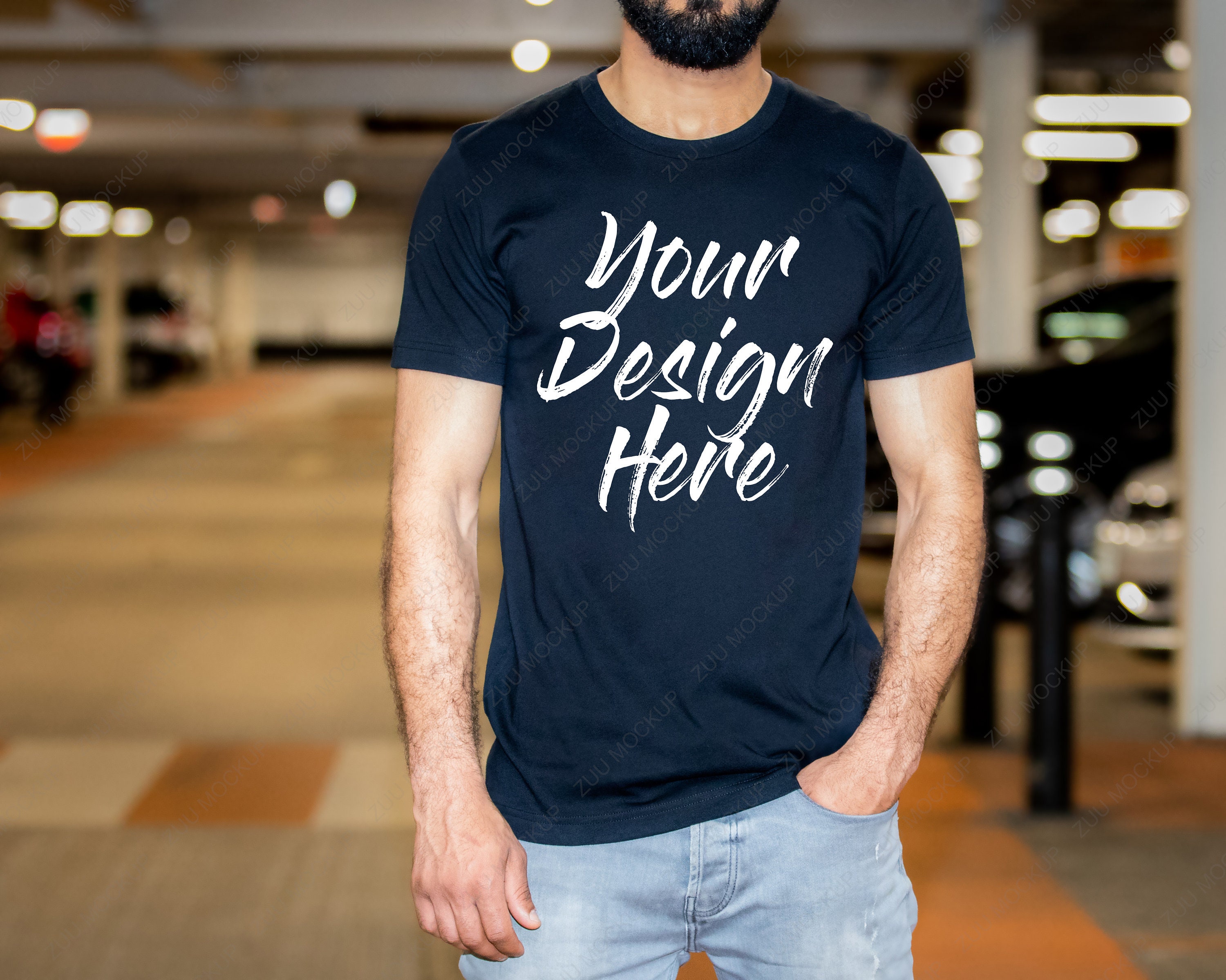 Stationery Graphic Design Bella Canvas Mens Shirt Mock Model Mockup Men ...