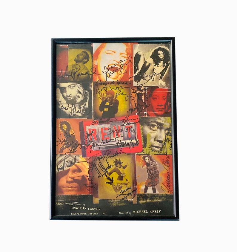 Rent Broadway Poster Signed by Complete Original Cast 1996 Etsy