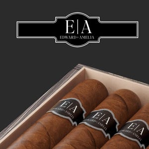 Custom Cigar Labels. Wedding Cigar Bands with Initials. Cigar Labels with Monogram.  Wedding Favors.