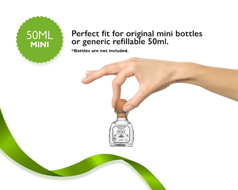 Mini Bottle. Custom Patron Tequila Label.