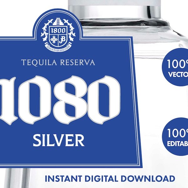 1800 Tequila Label Etsy 1800 Tequila Label Etsy