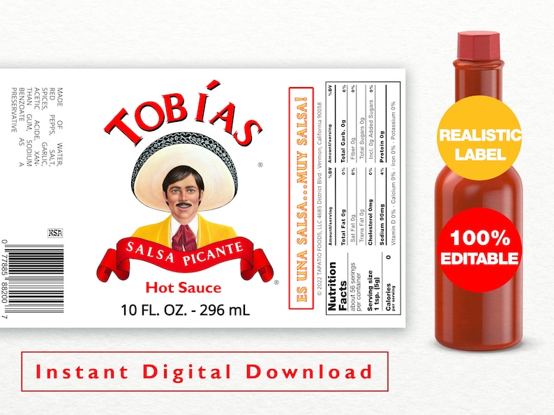 Tapatio Hot Sauce Label Template Easy To Customize And Print Etsy tapatio-hot-sauce-label-template-easy-to-customize-and-print-etsy