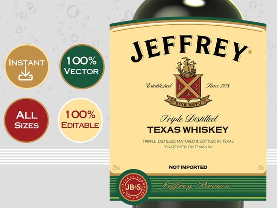 Jameson Whiskey Label. Easy to Customize Printable Jameson - Etsy
