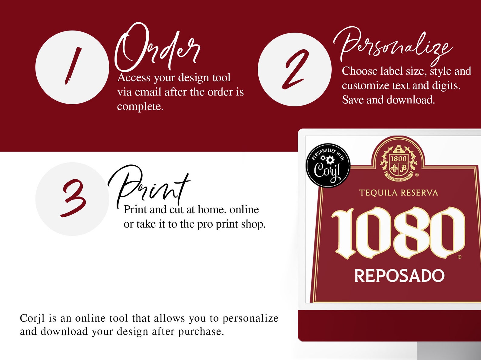 Customizable 1800 Reposado Tequila Label (printable, Editable) - Etsy