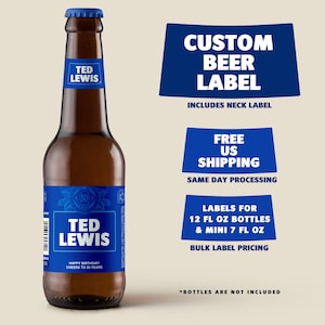 Custom Beer Bottle Labels. Birthday, Wedding, Bachelor/Bachelorette Party. Free US Shipping.