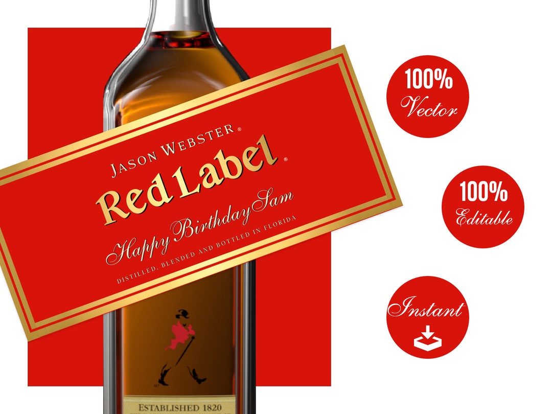 Johnnie Walker Red Label. Customize and Personalize Label. Johnnie