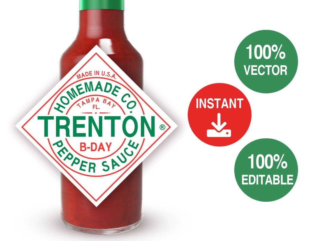 Hot Sauce Label Template. Easy to Customize and Print Pepper Sauce Hot Sauce Label Template. Easy to Customize and Print Pepper Sauce