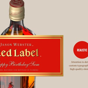Realistic Johnnie Walker Red Label.