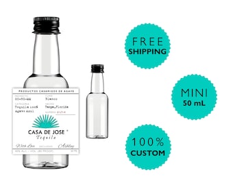 Custom Casamigos Mini 50ml Tequila Labels.  Personalize with your order. Free Proof and Free Shipping.