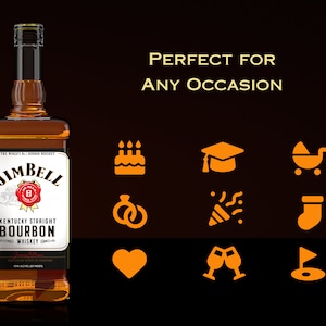 Jim Beam Label. Easy to Customize Printable Label. Instant Download