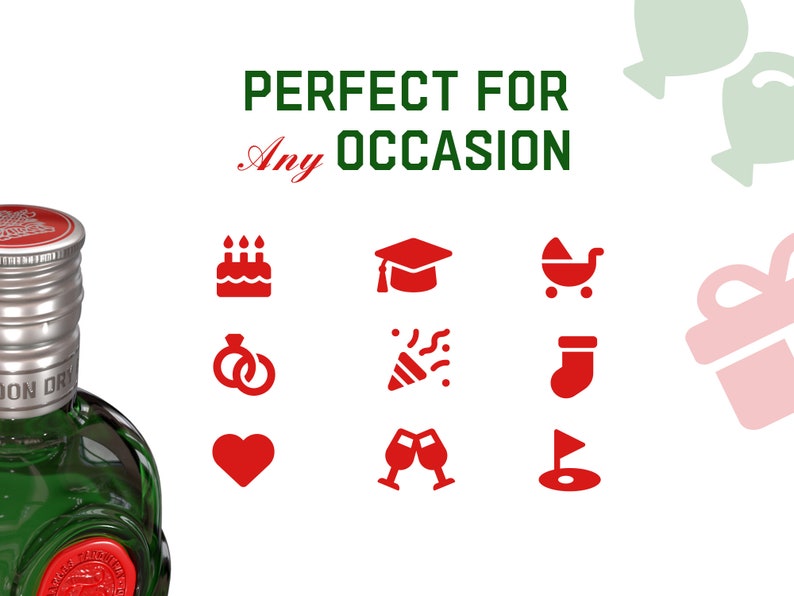 Tanqueray Gin label for any occasion.