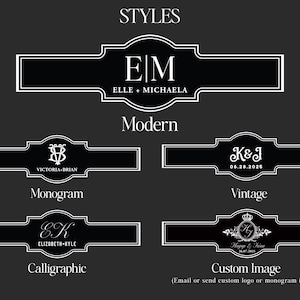 Styles for wedding cigar labels.Styles for wedding cigar labels.