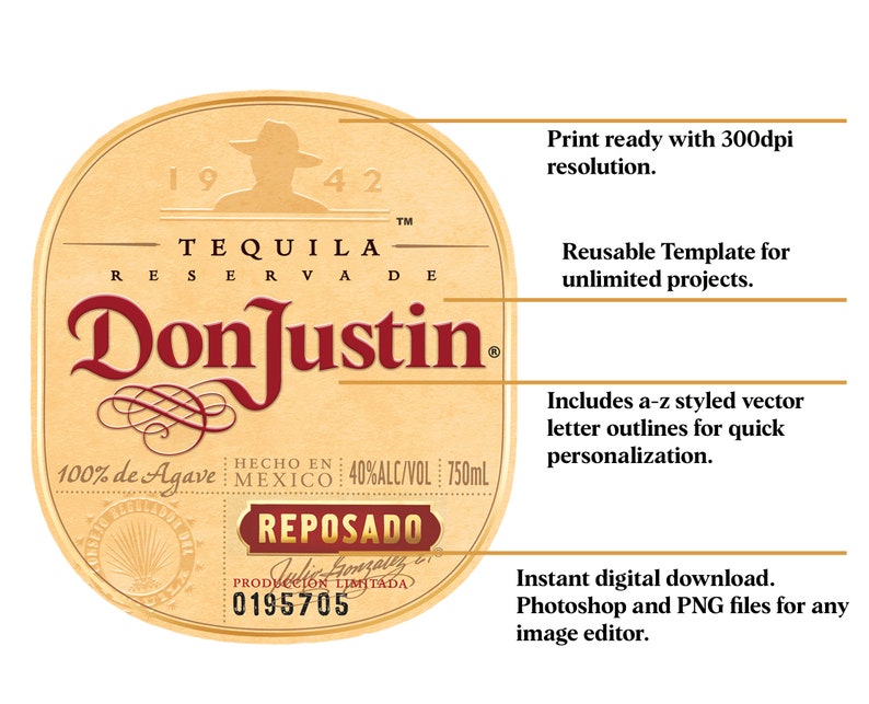 Don Julio Label Replica Instant Digital Download Easy to Etsy Don Julio Label Replica Instant Digital Download Easy to Etsy