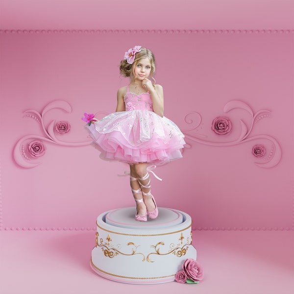 Music Box Ballerina Prop - Digital Background for Photoshop Compositing