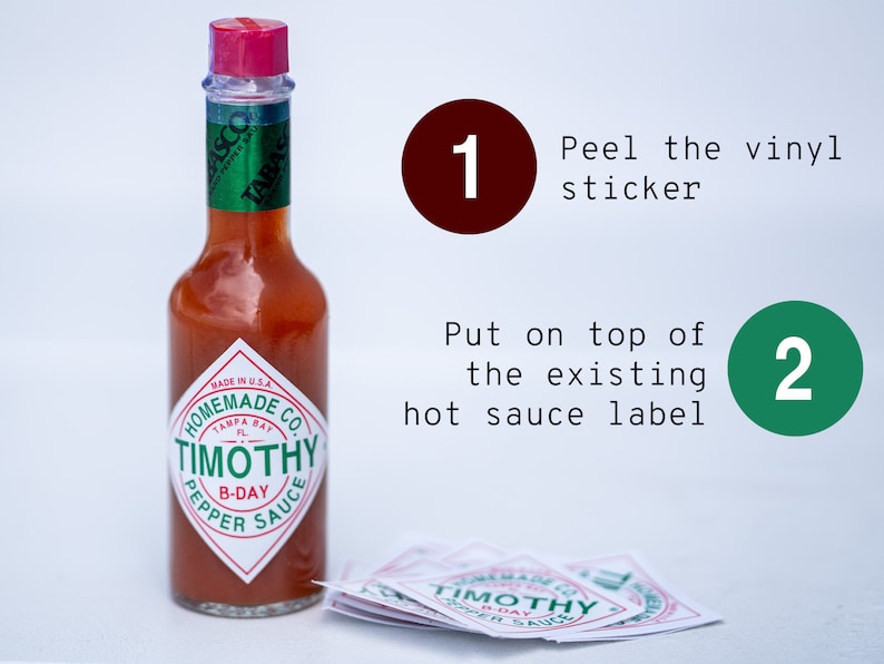 Custom Hot Sauce Label. Personalize Text and Characters. Etsy
