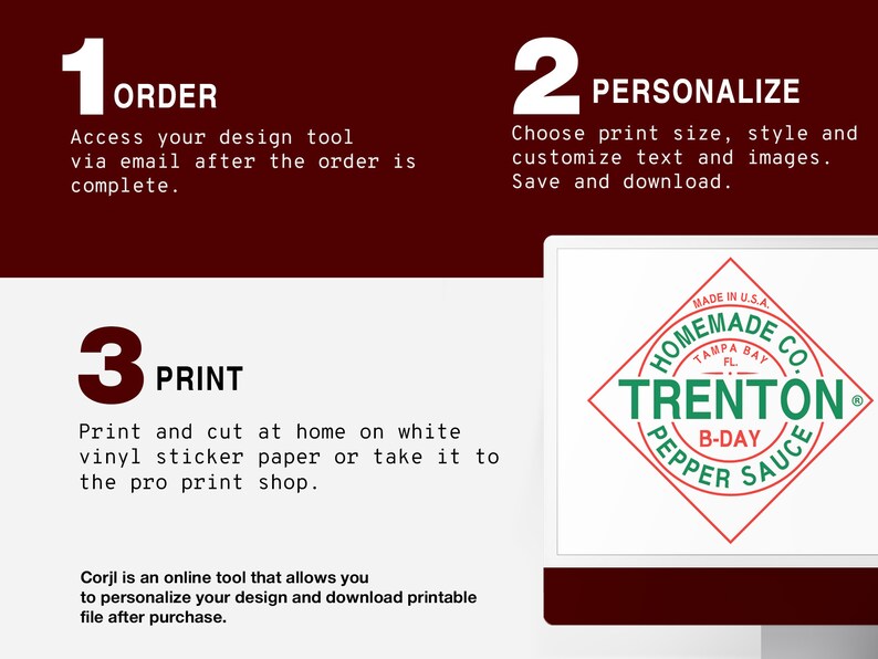 Hot Sauce Label Template. Easy to Customize and Print Pepper Etsy