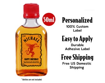 Custom Cinnamon Whisky mini label. Personalize with your order. Free Proof and Free US Shipping.