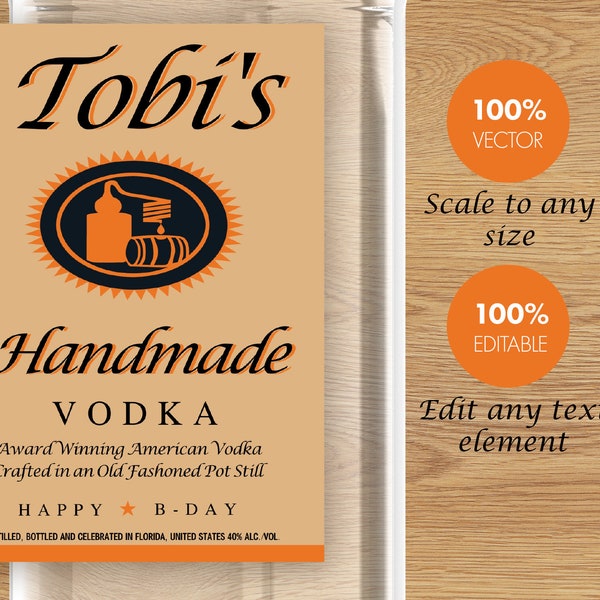 Titos Label Template Personalized - Etsy
