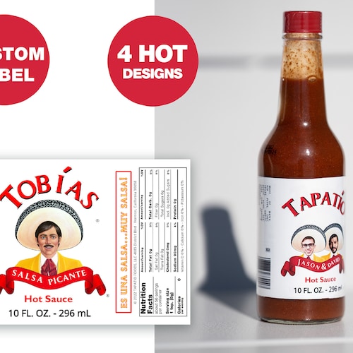Custom Hot Sauce Label. Personalize Text and Characters. Etsy