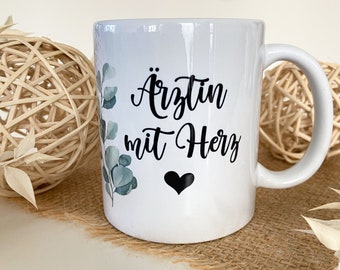 Tasse / Ärztin mit Herz / Berufe / Eukalyptus