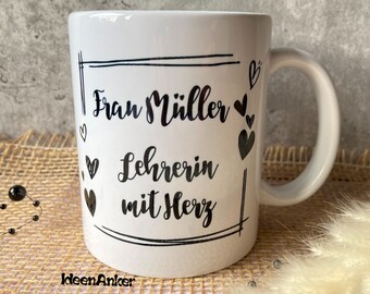 Mug teacher with heart