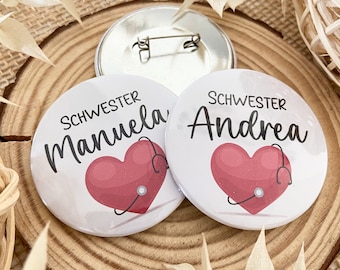 Buttons / Krankenschwester / Personalisierte Buttons / Arztpraxis / Krankenhaus