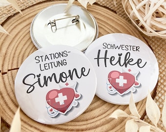 Buttons / Krankenschwester / Personalisierte Buttons / Arztpraxis / Krankenhaus