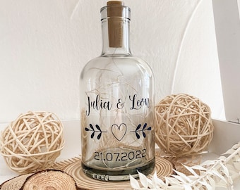 Beleuchtete Flasche Geschenk zur Hochzeit, Verlobung, für Verliebte