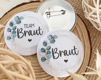 Buttons / Braut / Team Braut /Junggesellinnenabschied / Eukalyptus