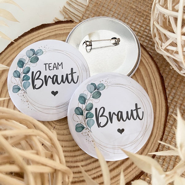 Buttons / Braut / Team Braut /Junggesellinnenabschied / Eukalyptus