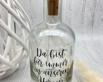 Beleuchtete Flasche Trauer