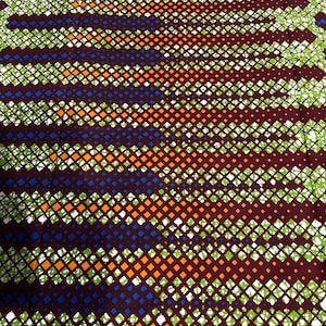 GTP African Wax Print Fabric: Orange, Blue, Red, Green Cotton (Per Yard)