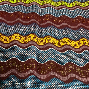 GTP Guaranteed African Wax Print Fabric: Amber, Azure, Red, Lime (Per Yard)