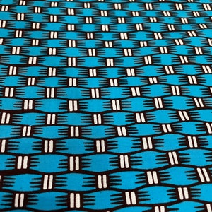 GTP Wax Print Fabric: Sky Blue African Ankara Cotton (Per Yard)