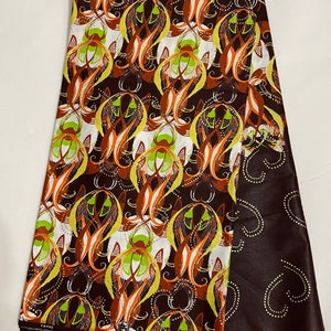 Woodin African Wax Print Fabric: Metallic Gold Ankara Cotton (Per Yard)