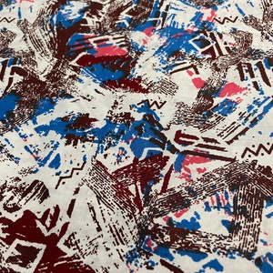 Woodin African Print Fabric: White, Blue, Burgundy Cotton Ankara (Per Yard)