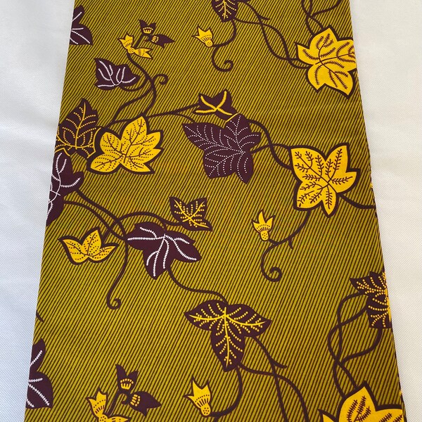 African Fabric / Wax Paint  / Ankara wax print 100% Cotton / Ankara Fabric  / Mikado Yellow / White  / Burgundy / Red / ( Per Yard )